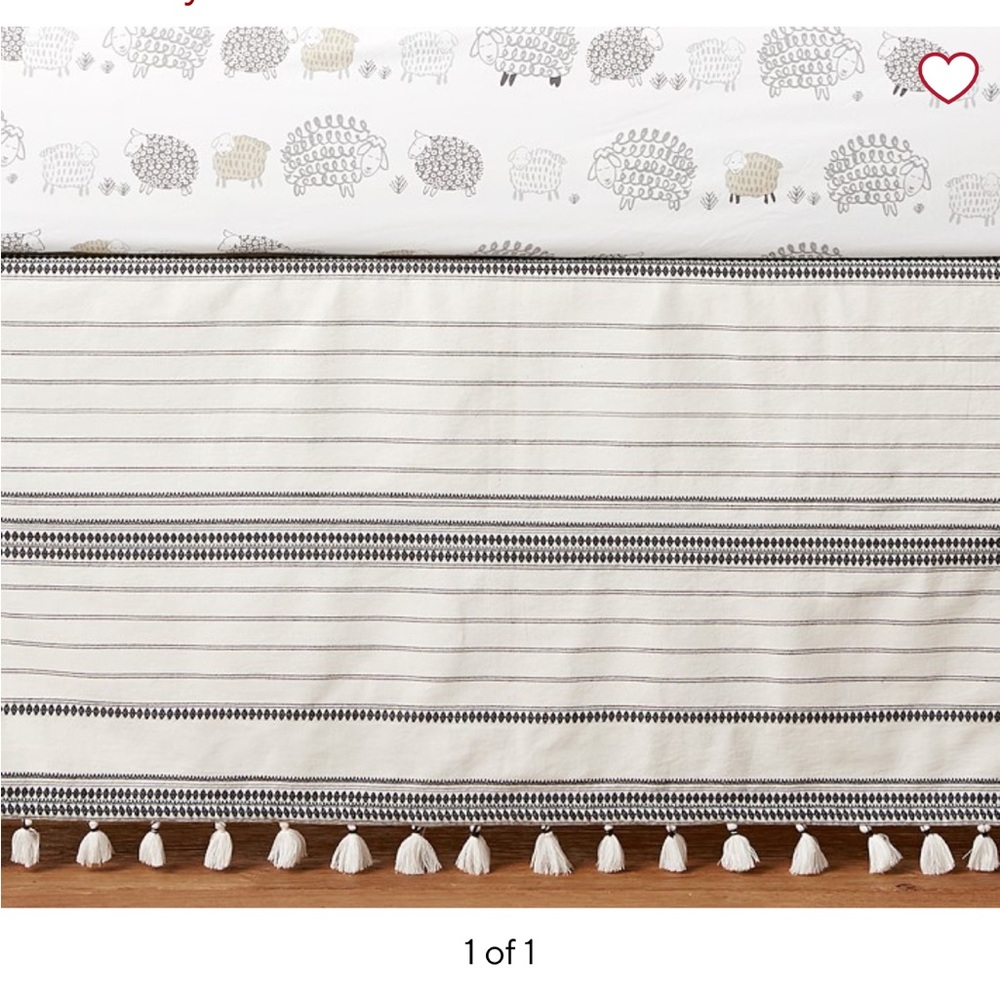 Pottery Barn Kids Sleepy Sheep Crib Skirt (extra PB crib sheet included)